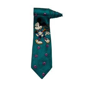 Disney Mickey & Co Tie Works Mickey Mouse Tennis Sports Necktie 100% Silk